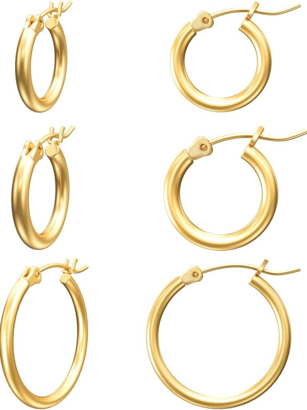 Stylish 14K Gold Plated Hoop Earrings for Women - Elegant Fashion Jewelry